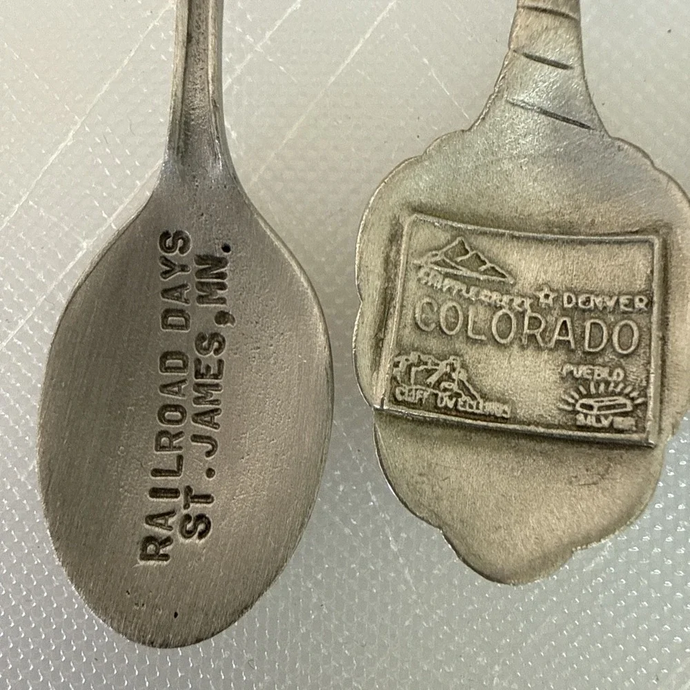 Lot of 13 State/Country Collector Spoons BC, ID, GA, NV, CO, W.VA, MN, PA, CA